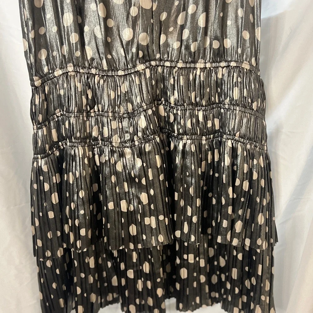 Anthropologie Current Air Metallic Polka Dot Dress β Size Mβ - Picture 7 of 15